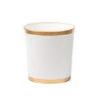 Mattie White Oval Metal Garbage Can, Wastebasket, Bathroom Trash Can for Home Office, Bedroom, Vanity - Oval without Lid - Wastebaskets from Jaye's Studio