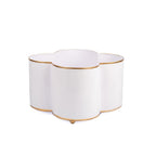 Mattie White Quatrefoil Metal Cachepot Planter For Bedroom, Office, Kitchen and Living Room - Avail 11/26 - Cachepots from Jaye's Studio