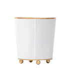 Mattie White Round Metal Cachepot For Bedroom, Office, Kitchen, Living Room - Cachepots from Jaye's Studio