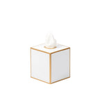 Mattie White Square Metal Tissue Box Cover for Bathroom, Vanity, Bedroom, Home Office - Tissue Box Cover from Jaye's Studio