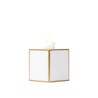 Mattie White Square Metal Tissue Box Cover for Bathroom, Vanity, Bedroom, Home Office - Tissue Box Cover from Jaye's Studio