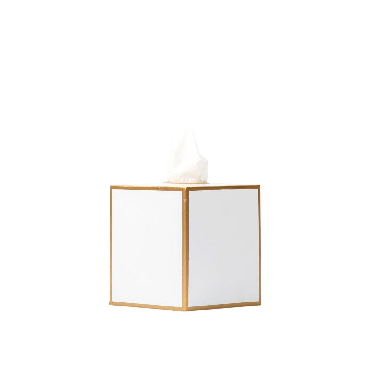 Mattie White Square Metal Tissue Box Cover for Bathroom, Vanity, Bedroom, Home Office - Tissue Box Cover from Jaye's Studio
