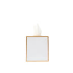 Mattie White Square Metal Tissue Box Cover for Bathroom, Vanity, Bedroom, Home Office - Tissue Box Cover from Jaye's Studio