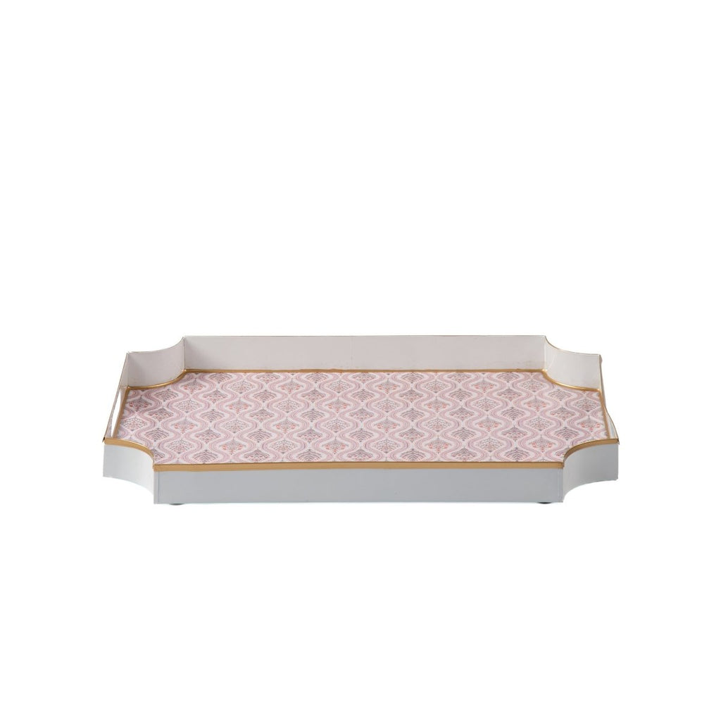 Monticello Purple and Orange Enameled Rectangle Decorative Serving Tray - for Kitchen, Barware, Vanity, Jaye Tray - Serving Trays from Jaye's Studio