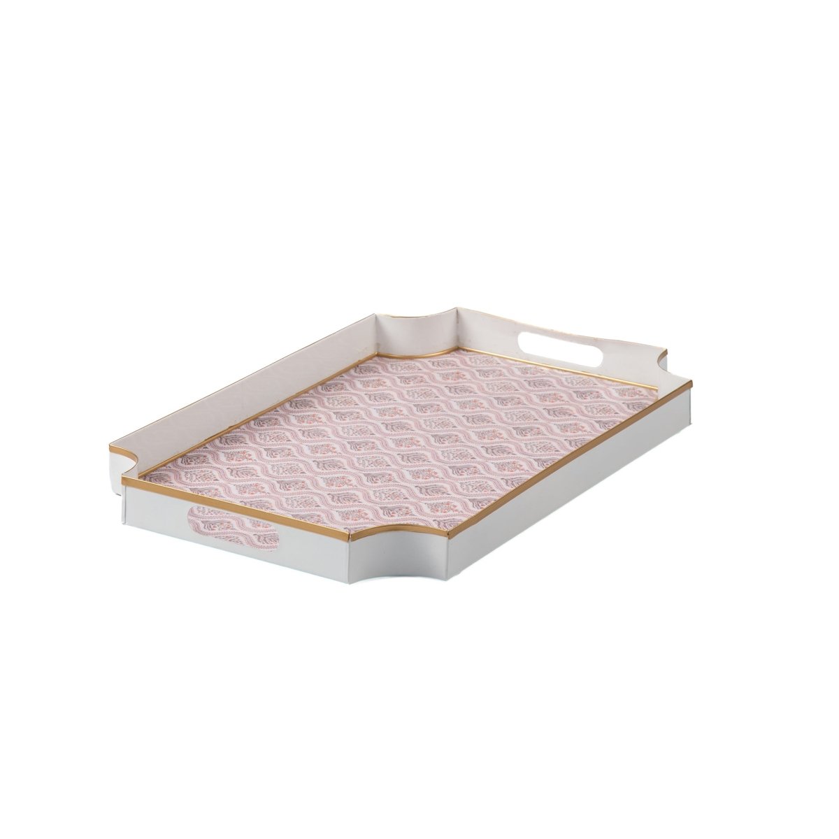 Monticello Purple and Orange Enameled Rectangle Decorative Serving Tray - for Kitchen, Barware, Vanity, Jaye Tray - Serving Trays from Jaye's Studio