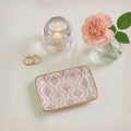 Monticello Purple and Orange Enameled Rectangle Soap Dish, Catch All Tray, Jewelry Tray for Bathroom, Vanity, Sink - Decorative Laney Tray - Trinket Trays from Jaye's Studio
