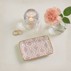 Monticello Purple and Orange Enameled Rectangle Soap Dish, Catch All Tray, Jewelry Tray for Bathroom, Vanity, Sink - Decorative Laney Tray - Trinket Trays from Jaye's Studio