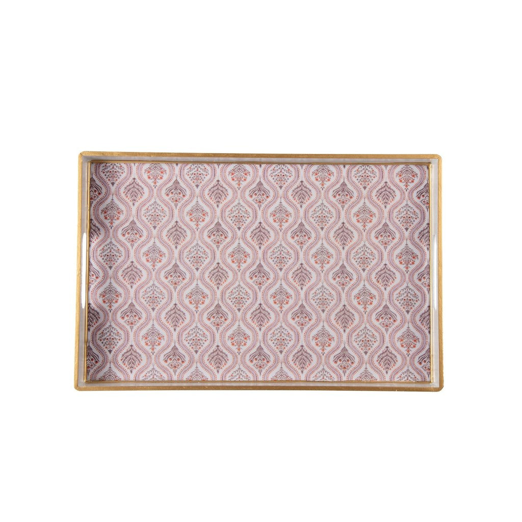 Monticello Purple and Orange Rectangle Decorative Serving Tray - for Kitchen, Barware, Vanity - Serving Trays from Jaye's Studio