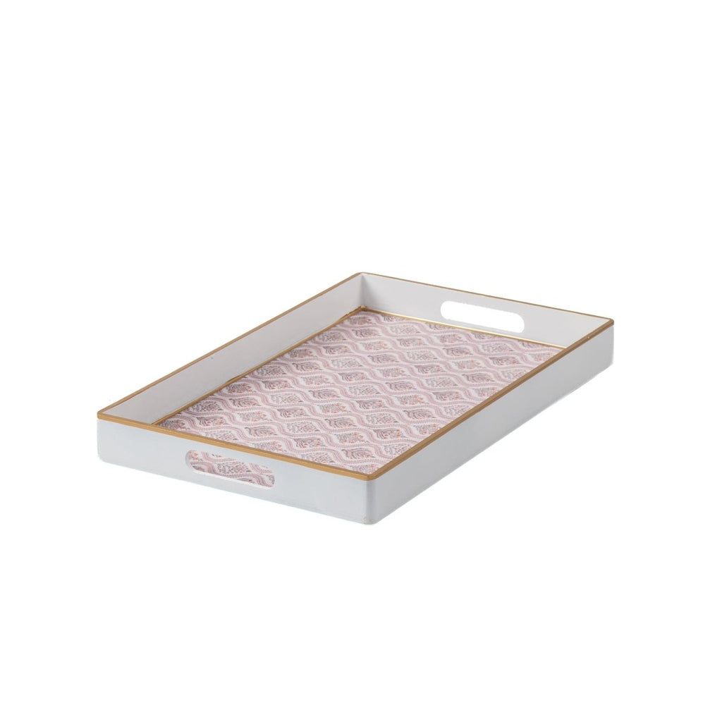 Monticello Purple and Orange Rectangle Decorative Serving Tray - for Kitchen, Barware, Vanity - Serving Trays from Jaye's Studio