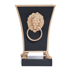 Paws & Claws Black Square Metal Cachepot for Bedroom, Home Office, Kitchen or Living Room - with Gold Lion Decor - Avail 02/22 - Cachepots from Jaye's Studio