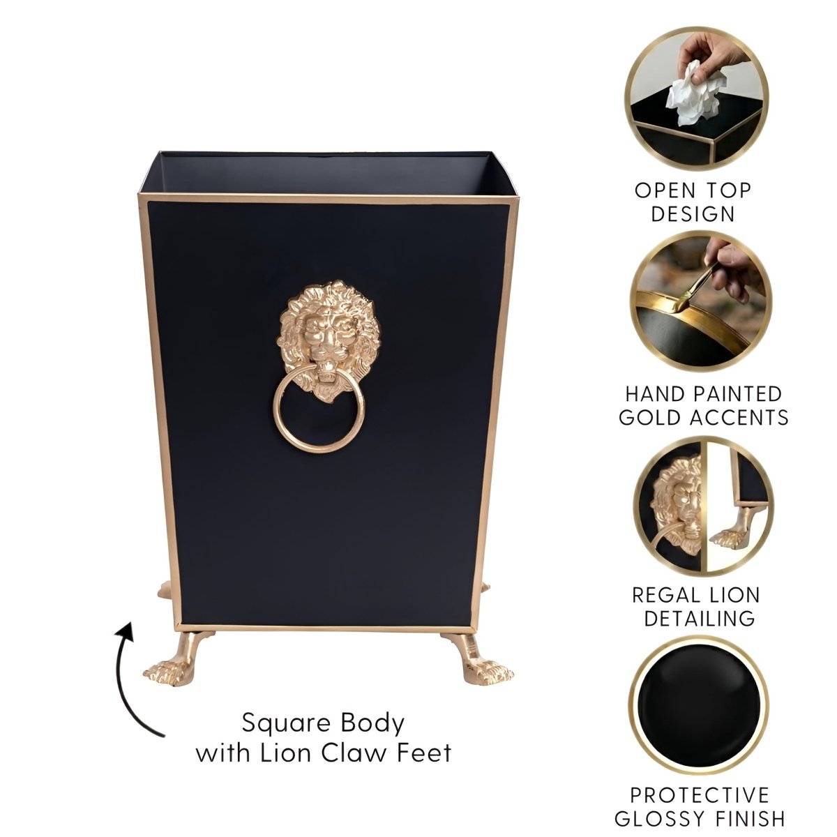 Paws & Claws Square Wastebasket - Wastebaskets from Jaye's Studio