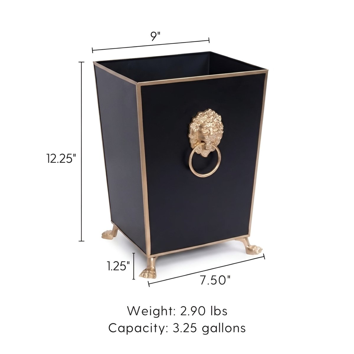 Paws & Claws Square Wastebasket - Wastebaskets from Jaye's Studio