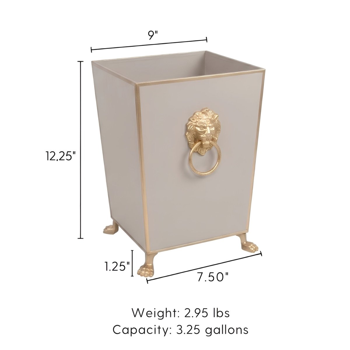 Paws & Claws Square Wastebasket - Wastebaskets from Jaye's Studio
