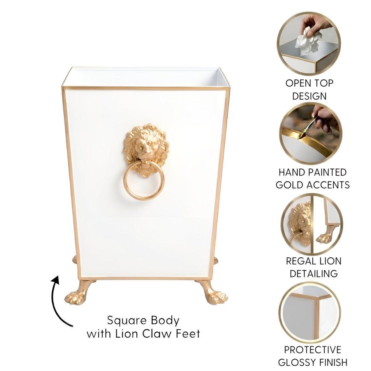 Paws & Claws Square Wastebasket - Wastebaskets from Jaye's Studio