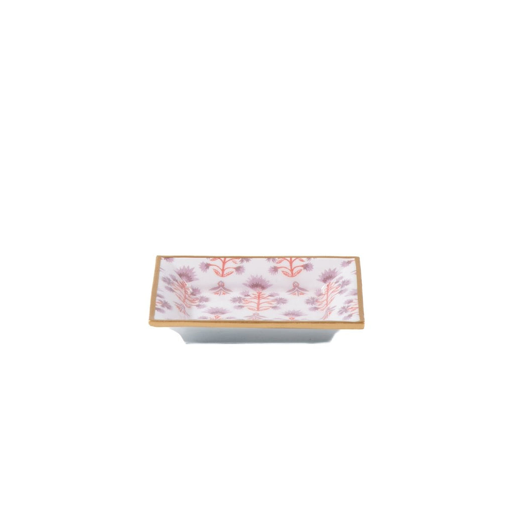 Penny Enameled Purple and Orange Rectangle Catch All Tray, Jewelry Tray for Bathroom, Vanity - Decorative Landry Tray - Trinket Trays from Jaye's Studio