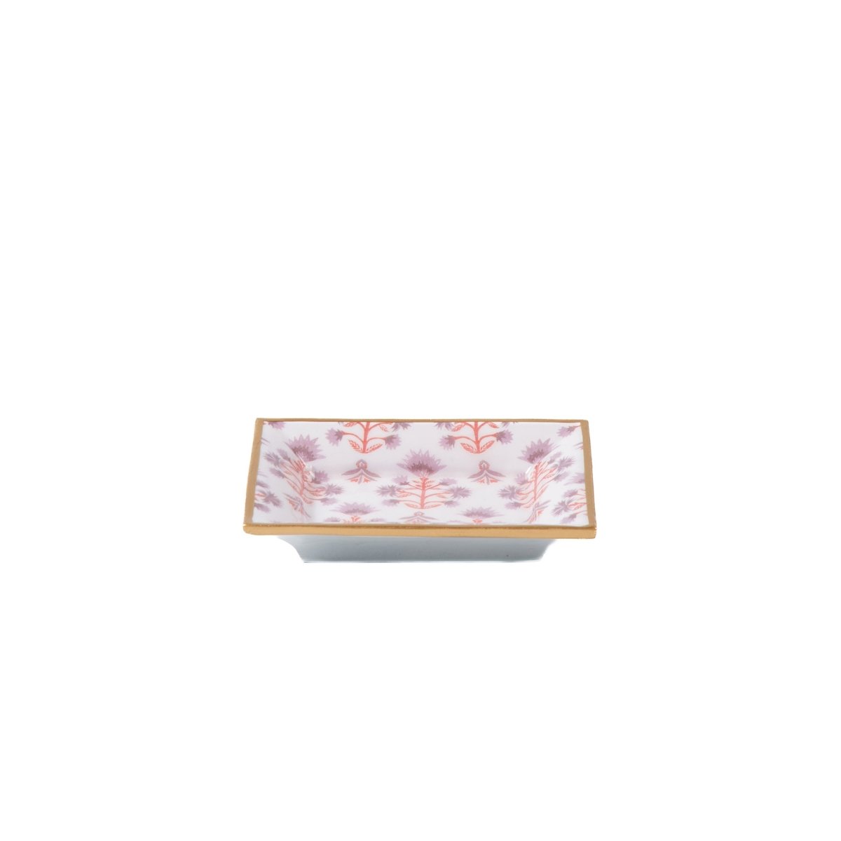 Penny Enameled Purple and Orange Rectangle Catch All Tray, Jewelry Tray for Bathroom, Vanity - Decorative Landry Tray - Trinket Trays from Jaye's Studio
