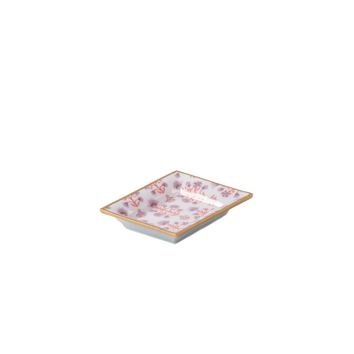 Penny Enameled Purple and Orange Rectangle Catch All Tray, Jewelry Tray for Bathroom, Vanity - Decorative Landry Tray - Trinket Trays from Jaye's Studio