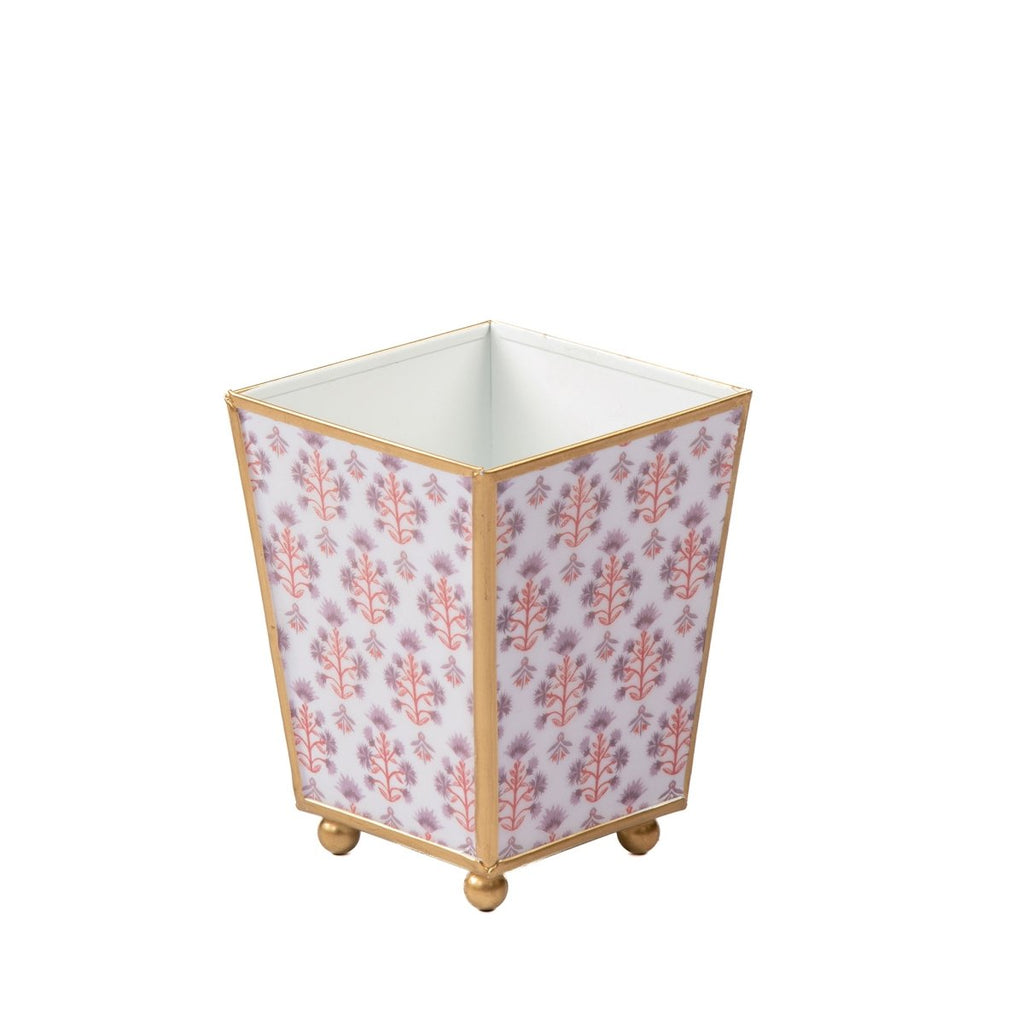 Penny Enameled Purple and Orange Square Metal Cachepot Planter for Bedroom, Home Office, Kitchen, Living Room - Cachepots from Jaye's Studio