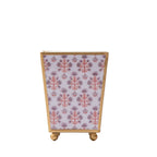 Penny Enameled Purple and Orange Square Metal Cachepot Planter for Bedroom, Home Office, Kitchen, Living Room - Cachepots from Jaye's Studio