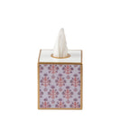 Penny Enameled Purple & Orange Square Metal Tissue Box Cover for Bathroom, Vanity, Bedroom, Home Office - Tissue Box Cover from Jaye's Studio