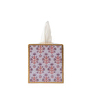 Penny Enameled Purple & Orange Square Metal Tissue Box Cover for Bathroom, Vanity, Bedroom, Home Office - Tissue Box Cover from Jaye's Studio