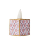 Penny Enameled Purple & Orange Square Metal Tissue Box Cover for Bathroom, Vanity, Bedroom, Home Office - Tissue Box Cover from Jaye's Studio