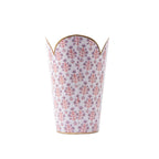 Penny Purple and Orange Enameled Bathroom Trash Can, Wastebasket, Dustbin for Bedroom, Home Office, Vanity - Tulip Shape without Lid - Wastebaskets from Jaye's Studio