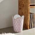 Penny Purple and Orange Enameled Bathroom Trash Can, Wastebasket, Dustbin for Bedroom, Home Office, Vanity - Tulip Shape without Lid - Wastebaskets from Jaye's Studio