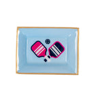 Pickleball Blue Enameled Rectangle Catch All Tray, Jewelry Tray for Bathroom, Vanity - Decorative Landry Tray - Trinket Trays from Jaye's Studio