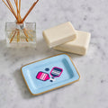 Pickleball Blue Enameled Rectangle Soap Dish, Catch All Tray, Jewelry Tray for Bathroom, Vanity, Sink - Decorative Laney Tray - Trinket Trays from Jaye's Studio