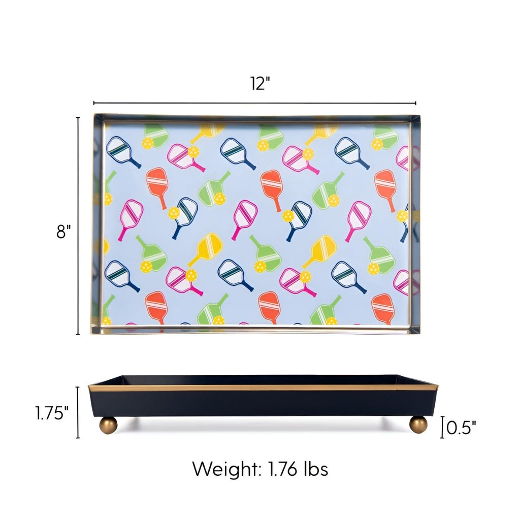 Pickleball Enameled Oliver Tray 8x12 - Serving Trays from Jaye's Studio