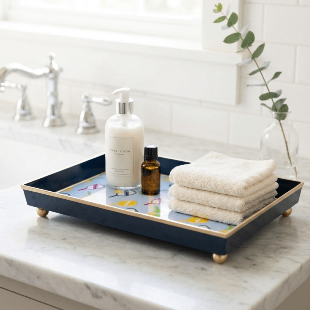 Pickleball Enameled Rectangle Vanity Tray - Decorative Tray - Serving Trays from Jaye's Studio