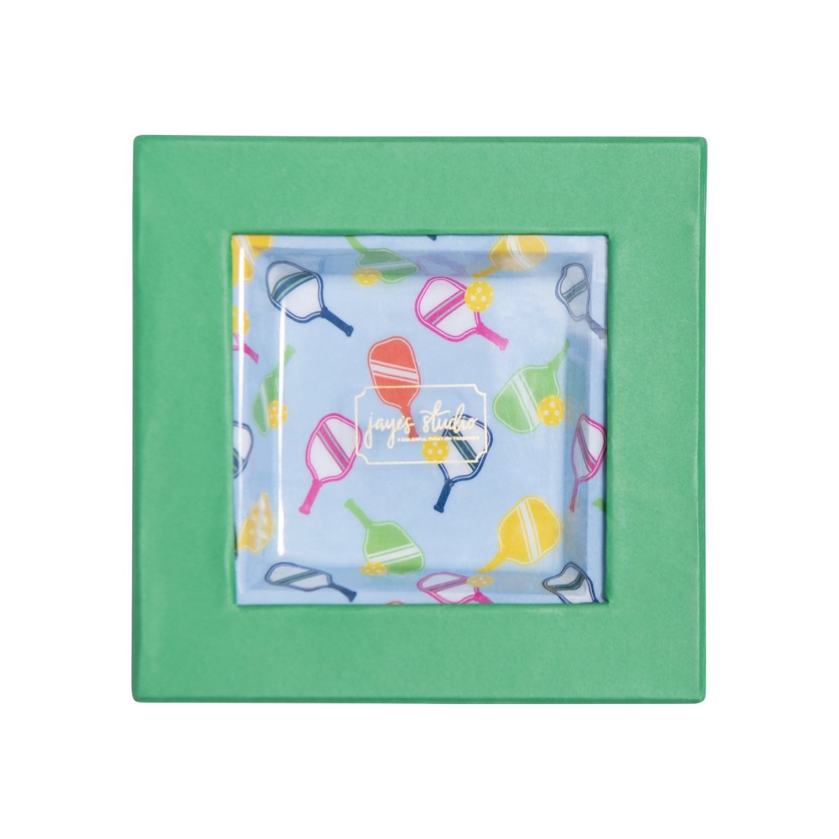 Pickleball Enameled Square Jewelry and Catch All Tray - Decorative Trays from Jaye's Studio