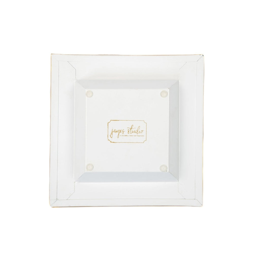 Pickleball Navy and Pink Enameled Square Decorative Trinket Tray, Catch All Tray, Jewelry Tray for Vanity, Bathroom, Bedside Home Office - Trinket Trays from Jaye's Studio