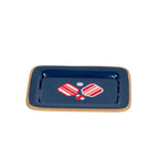 Pickleball Navy with Red Enameled Rectangle Soap Dish, Catch All Tray, Jewelry Tray for Bathroom, Vanity, Sink - Decorative Laney Tray - Trinket Trays from Jaye's Studio