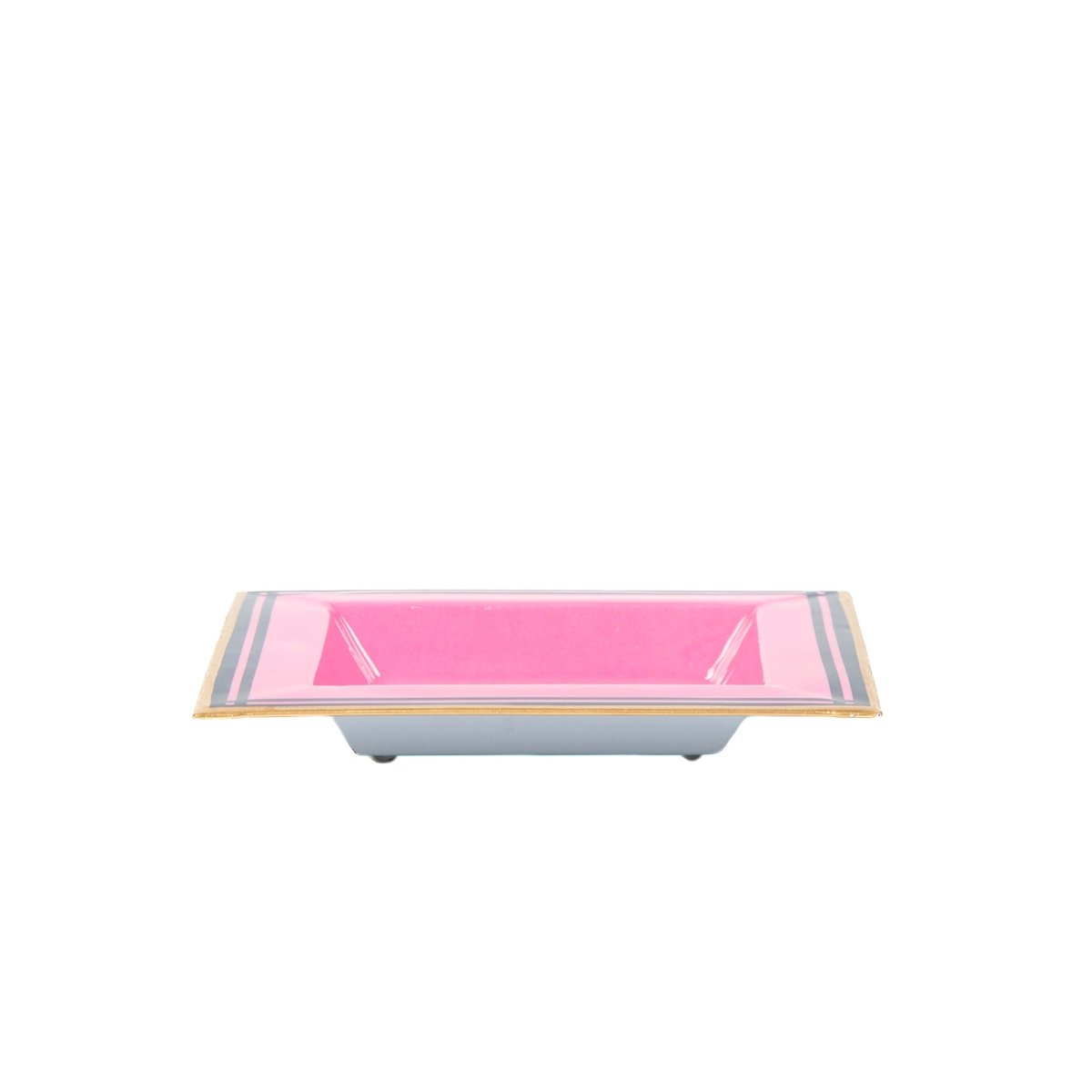 Pickleball Pink and Navy Enameled Square Decorative Trinket Tray, Catch All Tray, Jewelry Tray for Vanity, Bathroom, Bedside Home Office - Trinket Trays from Jaye's Studio