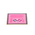 Pickleball Pink and Navy Enameled Square Decorative Trinket Tray, Catch All Tray, Jewelry Tray for Vanity, Bathroom, Bedside Home Office - Trinket Trays from Jaye's Studio