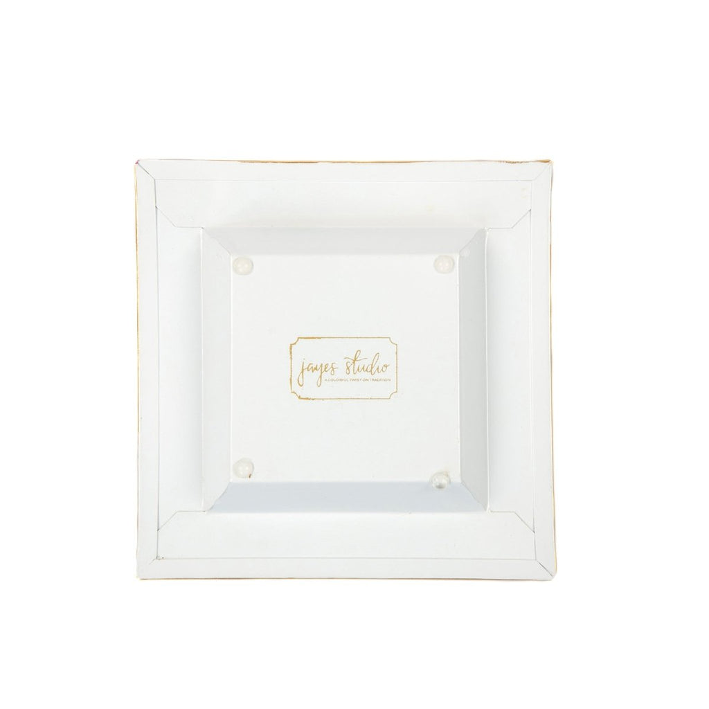 Pickleball Pink and White Enameled Square Decorative Trinket Tray, Catch All Tray, Jewelry Tray for Vanity, Bathroom, Bedside Home Office - Trinket Trays from Jaye's Studio