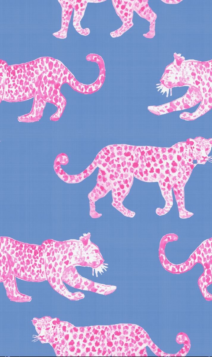 Pink Leopards Luxe Sateen Full Pajama Set - Blue & Pink - Pajama Sets from Jaye's Studio