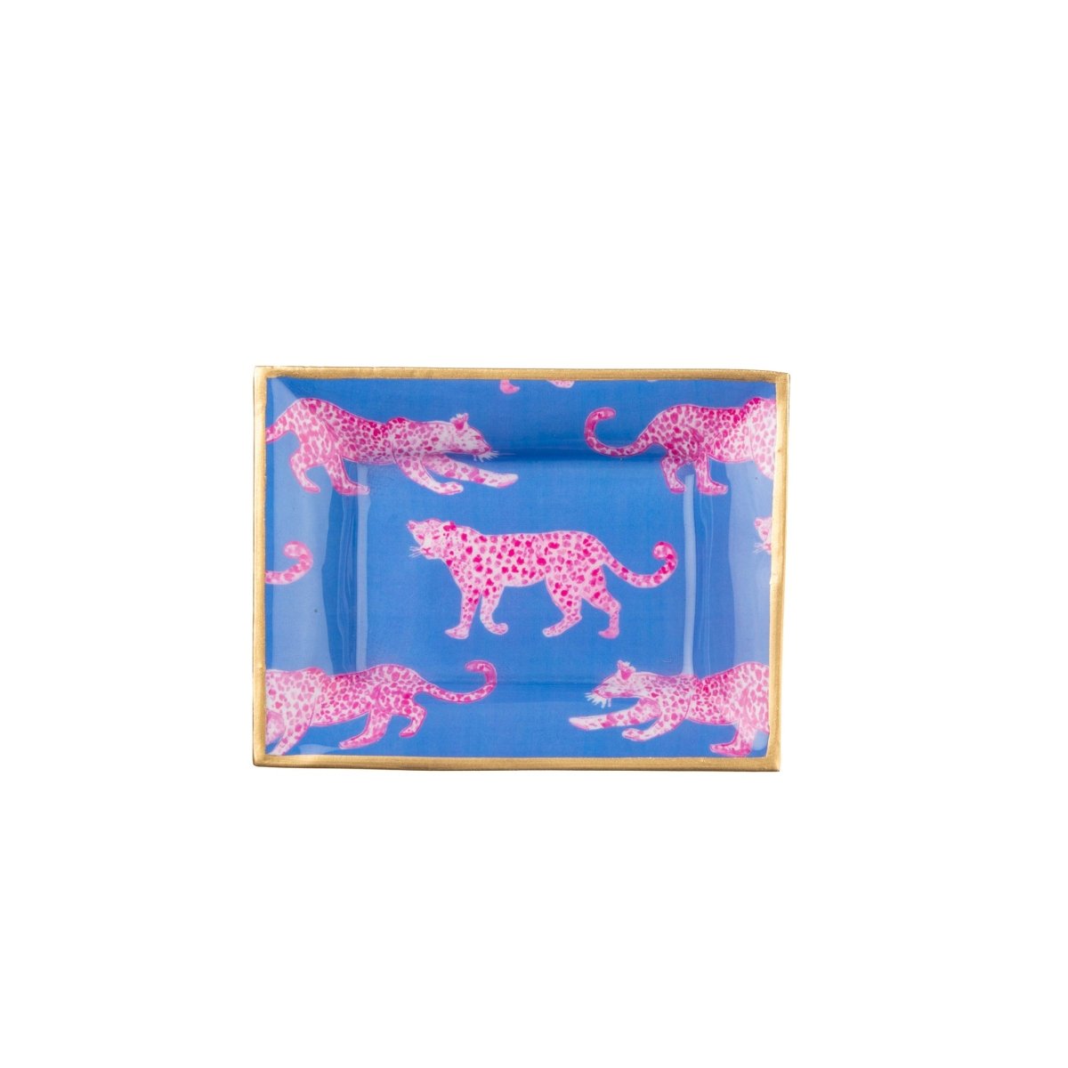 Pink Leopards Rectangle Catch All Tray, Jewelry Tray for Bathroom, Vanity - Decorative Landry Tray - Trinket Trays from Jaye's Studio