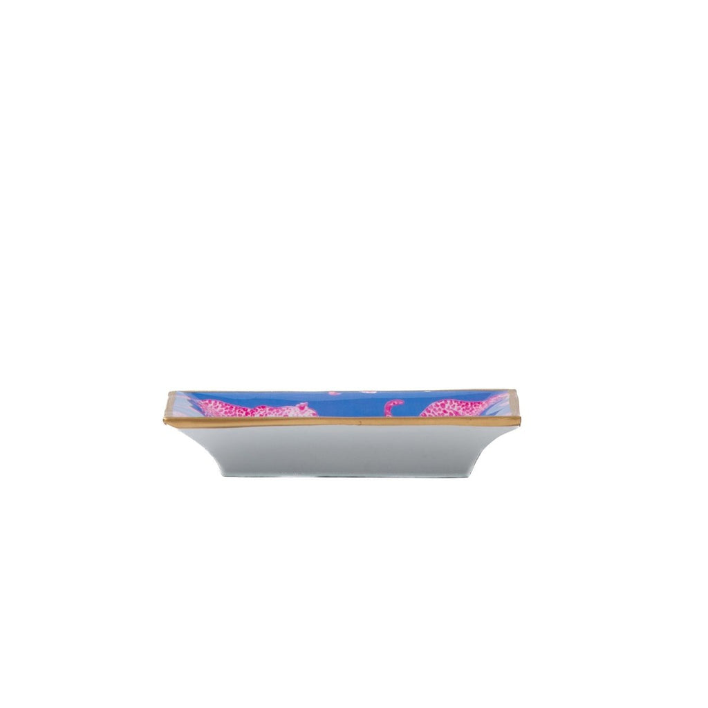 Pink Leopards Rectangle Catch All Tray, Jewelry Tray for Bathroom, Vanity - Decorative Landry Tray - Trinket Trays from Jaye's Studio