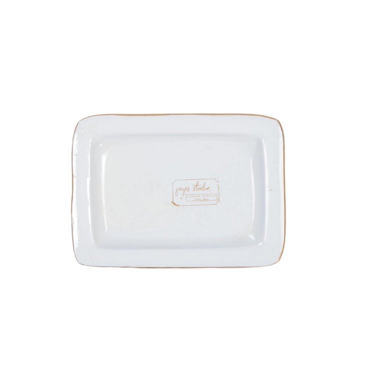 Pomegranate Blue Enameled Rectangle Soap Dish, Catch All Tray, Jewelry Tray for Bathroom, Vanity, Sink - Decorative Laney Tray - Trinket Trays from Jaye's Studio