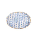 Pomegranate Enameled Blue Oval Olivia Serving Tray For Kitchen and Dining - Serving Trays from Jaye's Studio