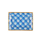 Preppy Plaid Blue Enameled Rectangle Catch All Tray, Jewelry Tray for Bathroom, Vanity - Decorative Landry Tray - Trinket Trays from Jaye's Studio