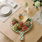 Preppy Plaid Red Charcuterie Board, Wooden Cutting Board, Chopping Board for Serving, Food & Meat Prep - Charcuterie Board from Jaye's Studio