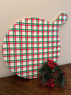 Preppy Plaid Red Charcuterie Board, Wooden Cutting Board, Chopping Board for Serving, Food & Meat Prep - Cutting Board from Jaye's Studio