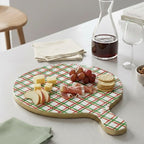 Preppy Plaid Red Charcuterie Board, Wooden Cutting Board, Chopping Board for Serving, Food & Meat Prep - Charcuterie Board from Jaye's Studio