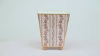 Emma Stripe Enameled Square Cachepot Planter
