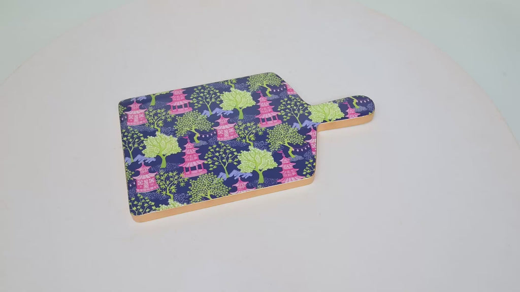 Garden Party Enameled Rectangular Charcuterie Board 6x10