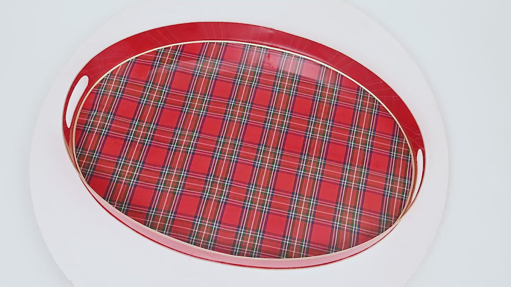 Tartan Plaid Enameled Olivia Tray 14x20